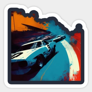 Retro Nascar Race (cut away) Sticker